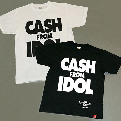 「CASH FROM IDOL」Tシャツ復刻版はブラック＆ホワイトの2種類。