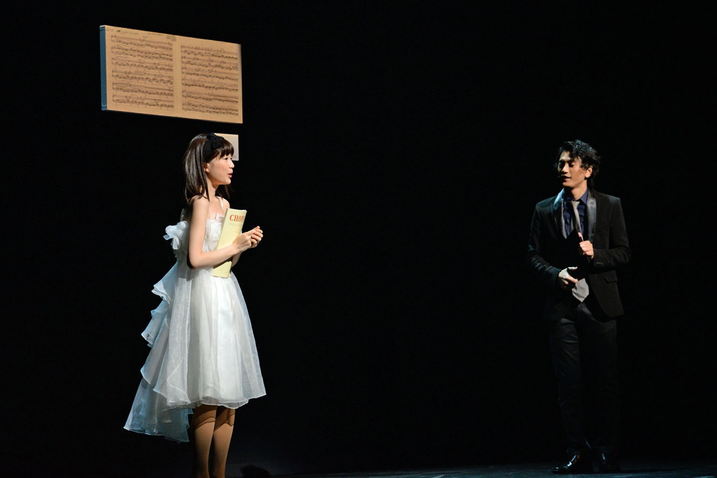 ミュージカル「虹のプレリュード」公開舞台稽古の様子。
