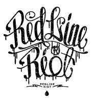 スプリットアルバム「REDLINE RIOT!!」ロゴ