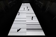 「test pattern [nº5], audiovisual installation, 2013」の様子。(c)Ryoji Ikeda photo by Zan Wimberley