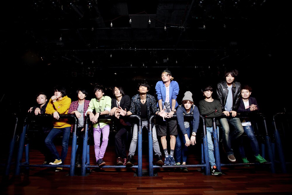 「MASHROOM 2015」出演バンドの集合写真。