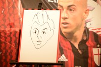 深川麻衣によるエル・シャーラウィ選手の似顔絵。