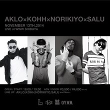「AKLO×KOHH×NORIKIYO×SALU -Live at WWW Shibuya 2014.11.13-」フライヤー