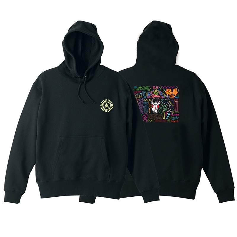 ナタリーストアではテンテンコ監修のオリジナルアイテムを販売中。写真は「ネオン街の『テンコちゃん』パーカー」。