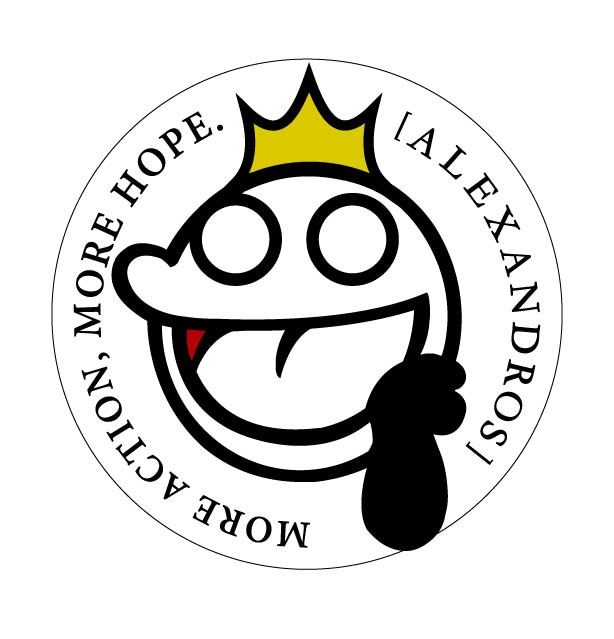 [Alexandros]缶バッジのデザイン。