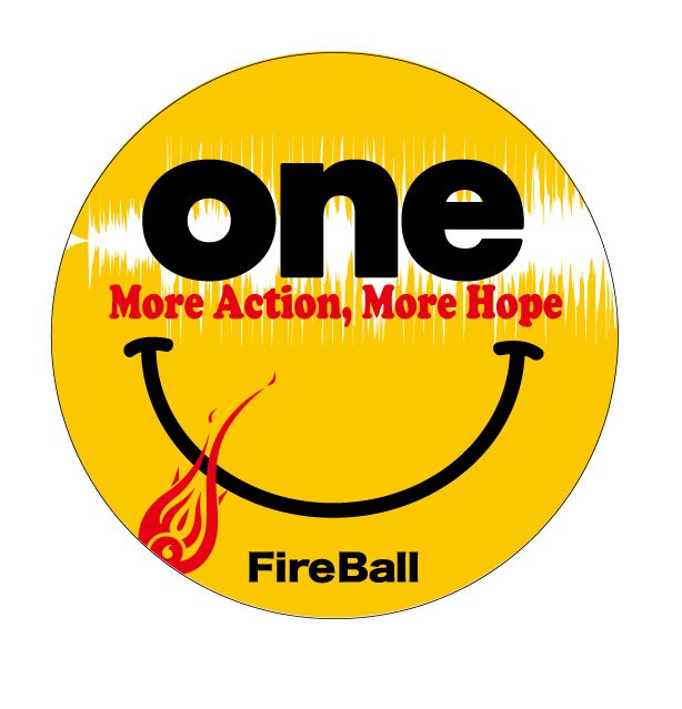 FIRE BALL缶バッジのデザイン。