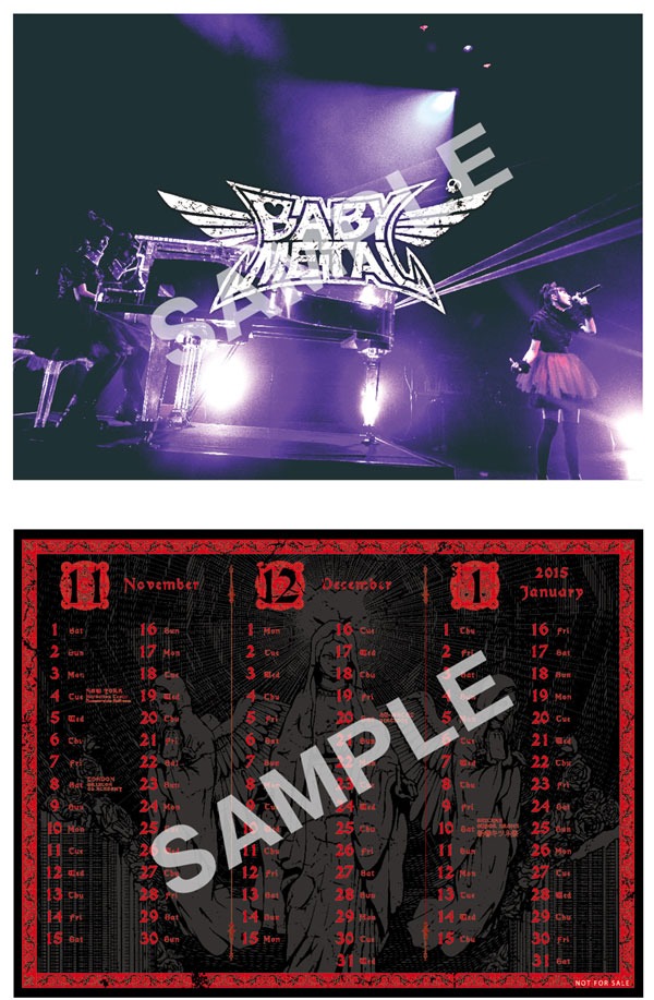 BABYMETAL「NO MUSIC, NO IDOL?」カレンダーカードデザイン