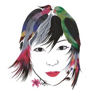 カロリン・ロバートが描いた宇多田ヒカルのイラスト。(c) Carolin Loebbert