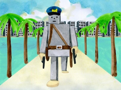 坂本慎太郎「あなたもロボットになれる feat. かもめ児童合唱団」ビデオクリップのワンシーン。