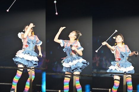 ソロ曲「ペコペコリーヌ」で2度のバトンキャッチを成功させた中山莉子。