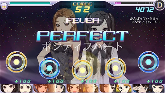 「ハロプロタップライブ」のプレイ画面。