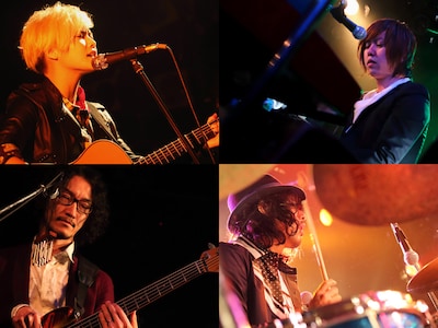 FLOWER FLOWER。左上がyui（Vo, G）。