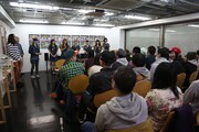 でんぱ組.inc「みんなで『でんぱーりーナイト』聴き比べ! 試聴会 ~ウェルカム トゥ でんぱーりーナイト~」の様子。(撮影:チェリーマン)
