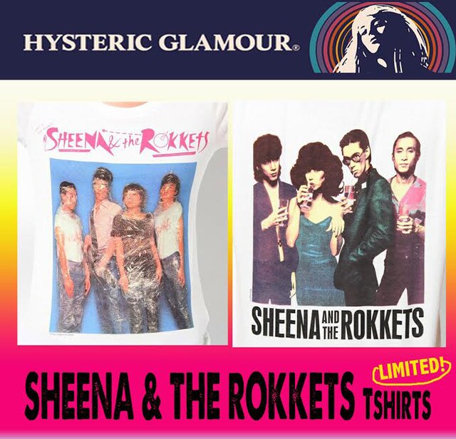SHEENA & THE ROKKETSとHYSTERIC GLAMOURのコラボTシャツデザイン。