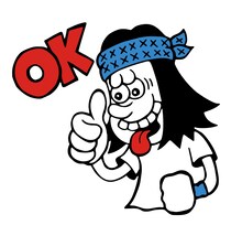 MEANINGオフィシャルキャラクター「よっくんマン」のLINEスタンプのサンプル。