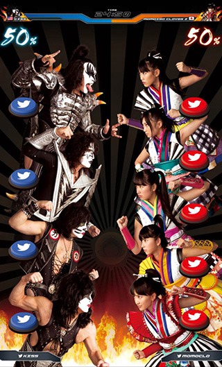 ももいろクローバーZ vs KISS「夢の浮世に咲いてみな」特設試聴サイトスマートフォン版の画面キャプチャ。