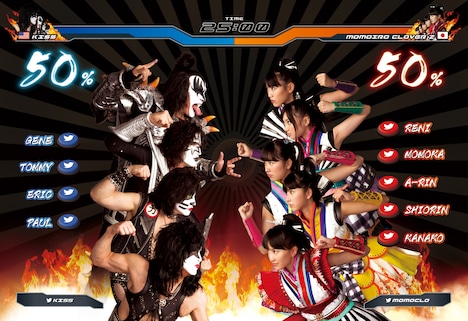 ももいろクローバーZ vs KISS「夢の浮世に咲いてみな」特設試聴サイトPC版の画面キャプチャ。