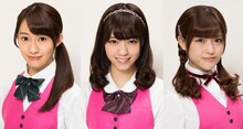 「連続ドラマW 天使のナイフ」に出演する乃木坂46の3人。左から桜井玲香、西野七瀬、松村沙友理。
