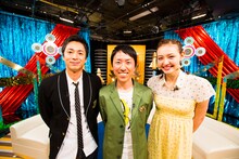 「uP!!! presents MUSIC SHOWERチュートリアルの徳ダネ福キタル♪」のMCを務めるチュートリアルとニコル（写真右）。