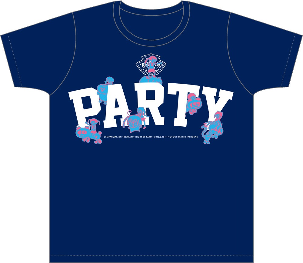 「でんぱーりーナイトdeパーリー」オリジナルTシャツA ネイビー