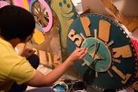 「APPI JAZZY SPORT -TEAM- 2015」ライブペインティングパフォーマンスの様子。（Photo by Takanori Tsukiji［STARSERVERCLUB］&Yasuhiro Orii）