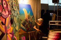 「APPI JAZZY SPORT -TEAM- 2015」ライブペインティングパフォーマンスの様子。（Photo by Takanori Tsukiji［STARSERVERCLUB］&Yasuhiro Orii）