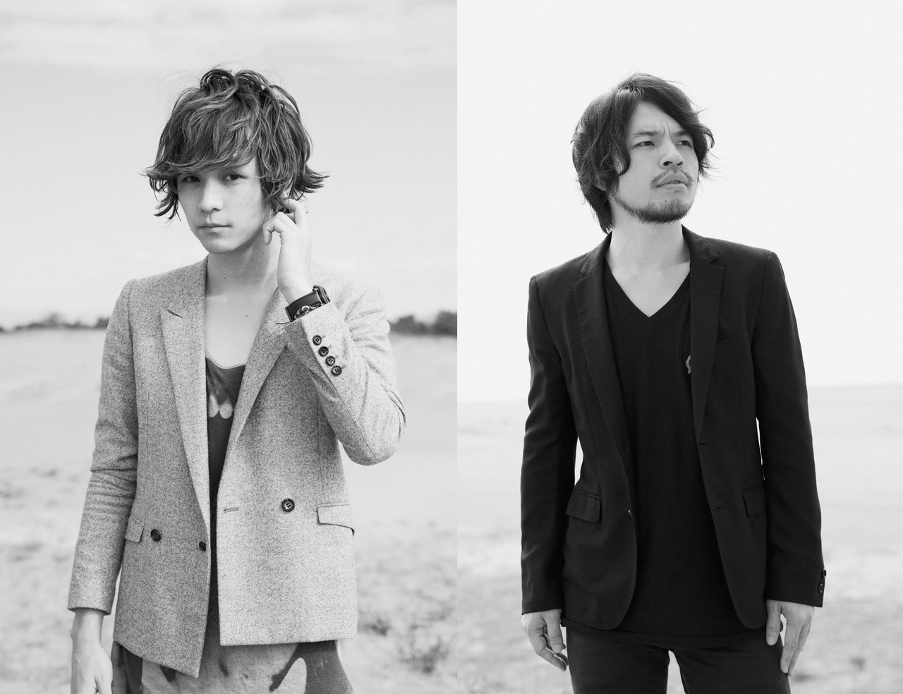 左から金井政人（Vo, G）、柿沼広也（G, Vo）。