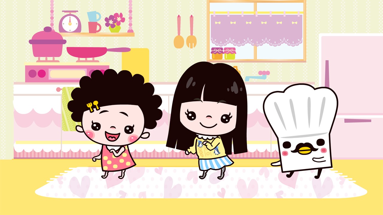 映画「たまこちゃんとコックボー」のワンシーン。左からたまこちゃん、星野ひよ子、コックボー。 (c) 「たまこちゃんとコックボー」製作委員会