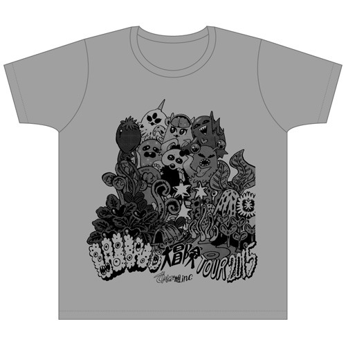 でんぱ組.inc「WWD 大冒険 TOUR オリジナルイラストTシャツ（グレー）」