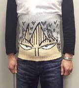 「アカギ 倍プッシュ腹巻」の装着写真。