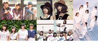 「アイドルばかりピチカート -小西康陽×T-Palette Records-」参加グループ。左上から時計回りにNegicco、バニラビーンズ、アイドルネッサンス、lyrical school、ワンリルキス。