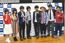 左から大原櫻子、池田智子（Shiggy Jr.）、三四郎、吉田山田、アルコ＆ピース。