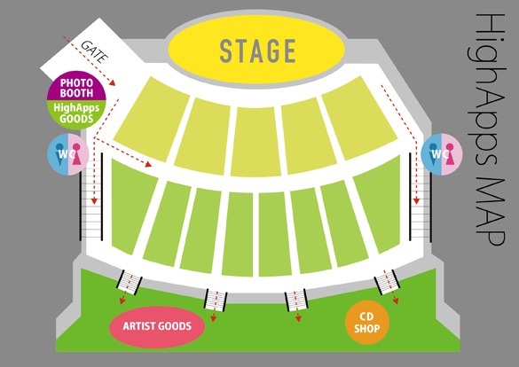 「HighApps SPECIAL!! ～SPRING ROCK PARTY 2015～」大阪・大阪城音楽堂公演会場マップ