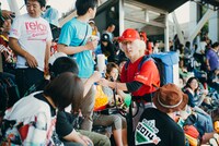 2014年福島県郡山市で開催された「風とロック芋煮会2014  風とロックBASEBALL」の様子。