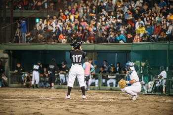 2014年福島県郡山市で開催された「風とロック芋煮会2014  風とロックBASEBALL」の様子。