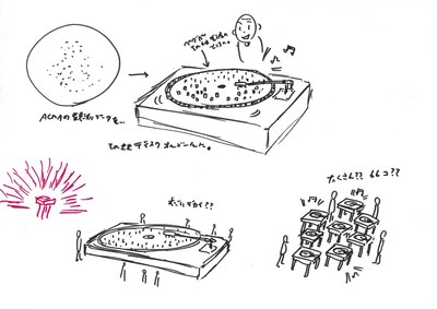 インスタレーション作品「ALMA MUSIC BOX：死にゆく星の旋律」のアイデアスケッチ。(c)Masashi Kawamura