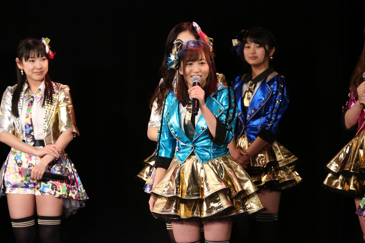 次期リーダーとなり意気込みを語る大場美奈。 (c)AKS