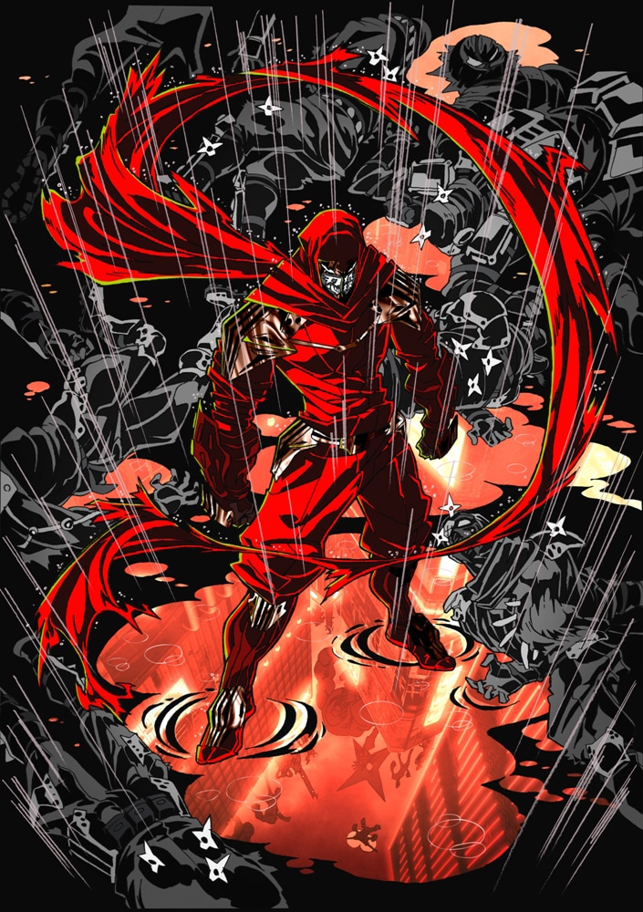 「ニンジャスレイヤー フロムアニメイシヨン」キービジュアル (c)Ninj@ Entertainment / Ninj@ Conspiracy