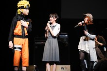 トークコーナーの様子。写真左からナルト、生駒里奈（乃木坂46）、竹内順子。（Photo by hajime kamiiisaka）
