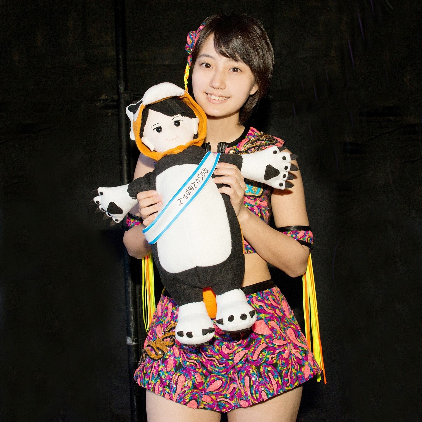 新井愛瞳とあらいぐんまちゃん。ぬいぐるみ。