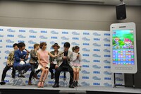 「ぷよぷよ!!クエスト」CM発表会の様子。