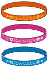 花澤香菜「カ・ナイナイ」にパッケージされるリストバンド3種。