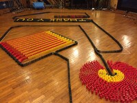 2月の「全力ドミノ」の様子。