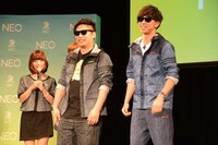 左からあいにゃん、はまやねん、田中シングル。