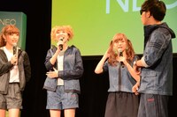 左からひなんちゅ、すぅ、ゆかるん、田中シングル。