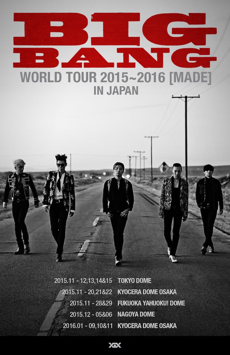 BIGBANGが3年連続ドームツアー、70万人動員の日程発表 - 音楽ナタリー