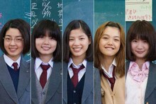 「ガールズ・ステップ」主演女優。中央が石井杏奈（E-girls）。 (c)2015「ガールズ・ステップ」製作委員会