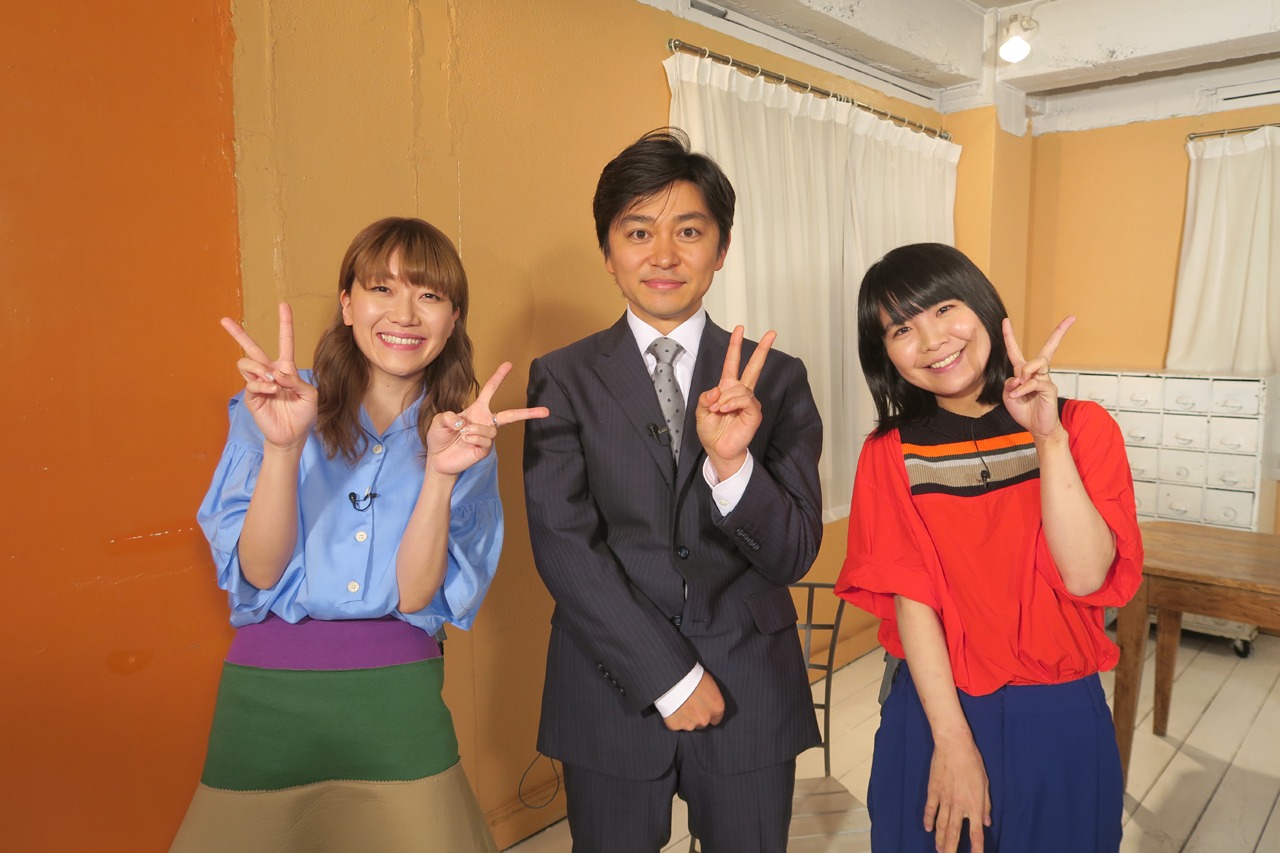 チャットモンチーと森圭介アナウンサー。