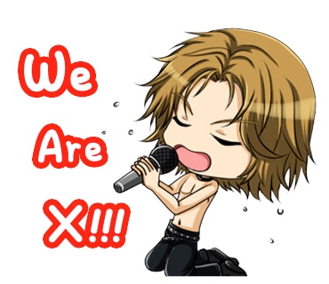 YOSHIKIのLINEスタンプのサンプル。