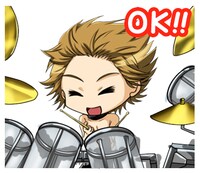 YOSHIKIのLINEスタンプのサンプル。